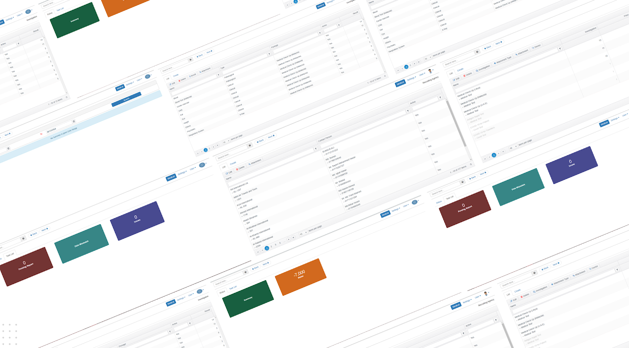 Medical Center Management Solution (mCMS) Dashboard Interface